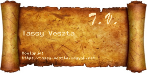 Tassy Veszta névjegykártya